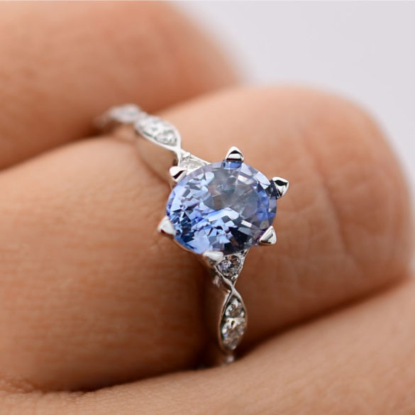 Light Blue Sapphire Alternative Engagement Ring