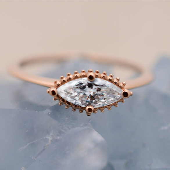 Diamond Marquise Ring In Rose Gold