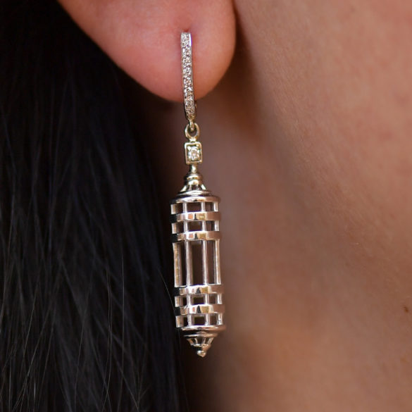 A New York Kind of Light Gold and Diamond Earrings