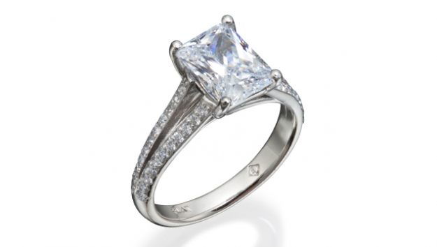 Christopher Duquet Fine Jewelry | Radiant Cut Diamond in Split Shank ...