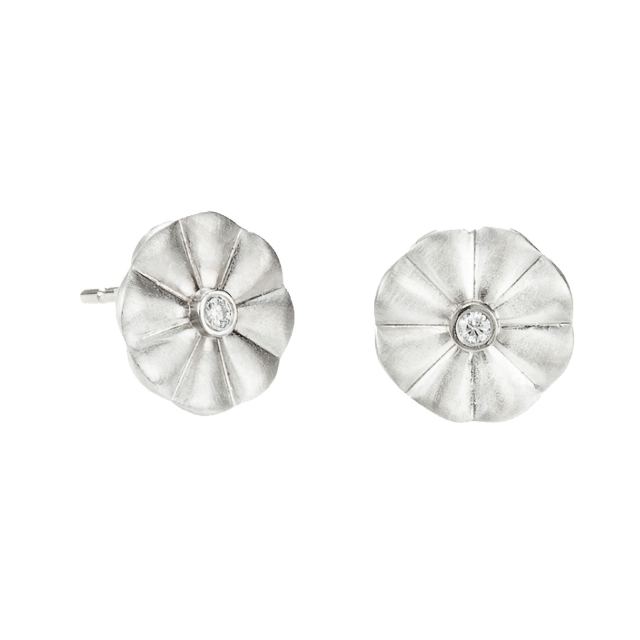 Flower Umbrella Diamond Stud Earrings Christopher Duquet Evanston