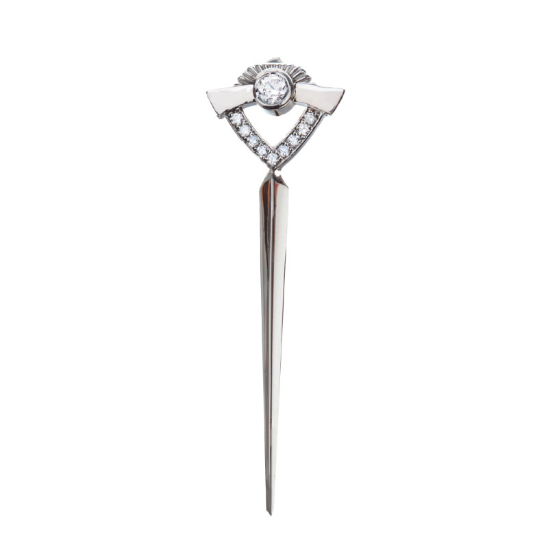 Art Deco Collection | Center Round Diamond Pendant with diamonds around edge
