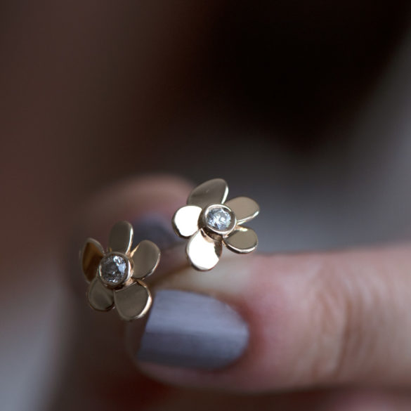 Spring Blossom Petite Fleur Diamond Earrings