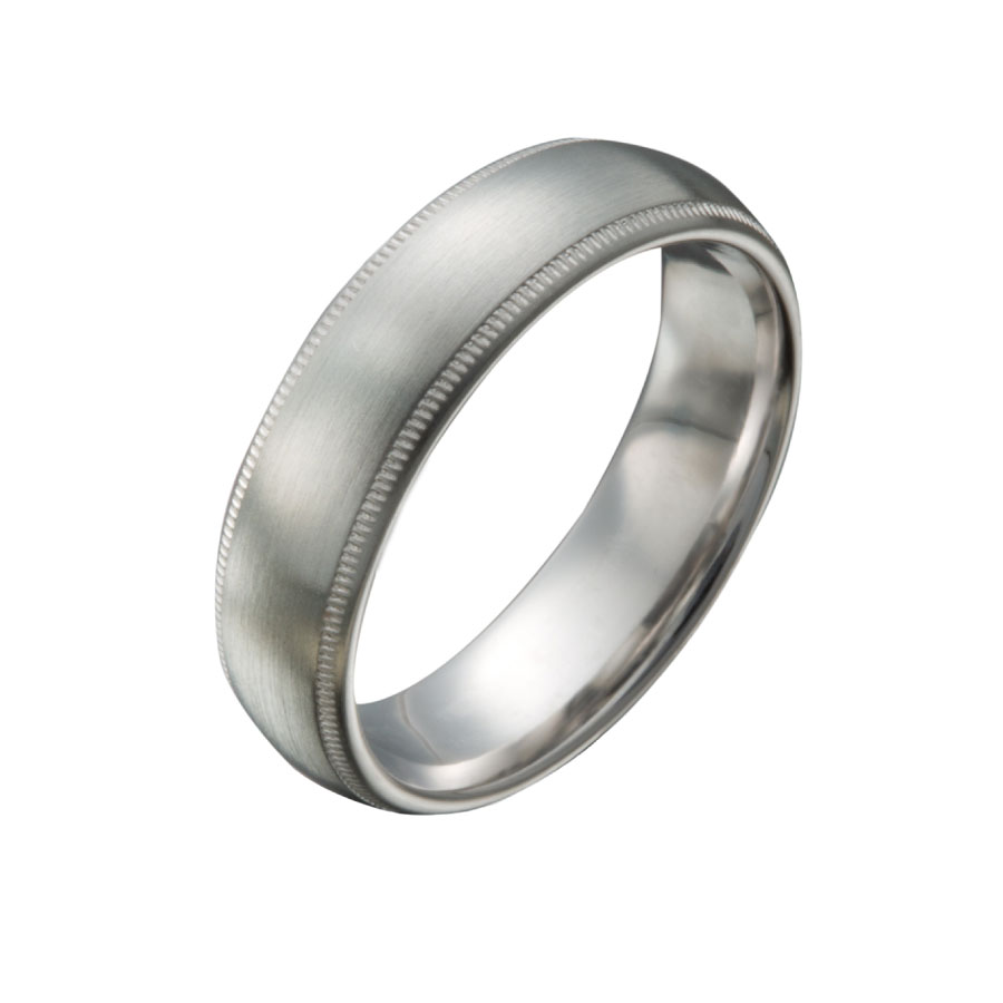 Gents Wedding Ring with Milgrained Edges | Men's Designer Wedding Ring by Christopher Duquet