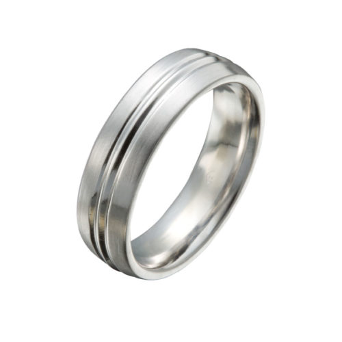 Gent’s Grooved Wedding Ring – Christopher Duquet Fine Jewelry