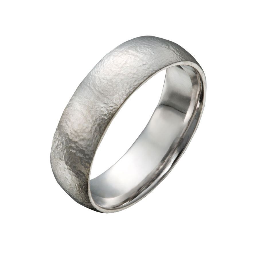 Gent’s Light Comfort Fit Wedding Ring with Stippled Texture