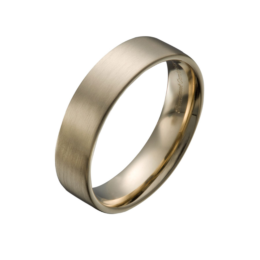 Gent’s Matte Finished Flat Comfort Fit Wedding Ring | Men's Designer Wedding Ring by Christopher Duquet