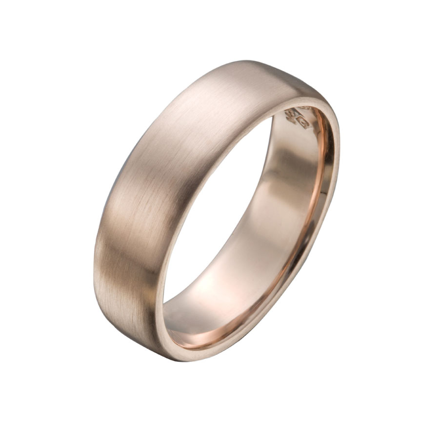 Gent's Rose Gold Cushion Shaped Wedding Ring | Men's Designer Wedding Ring by Christopher Duquet
