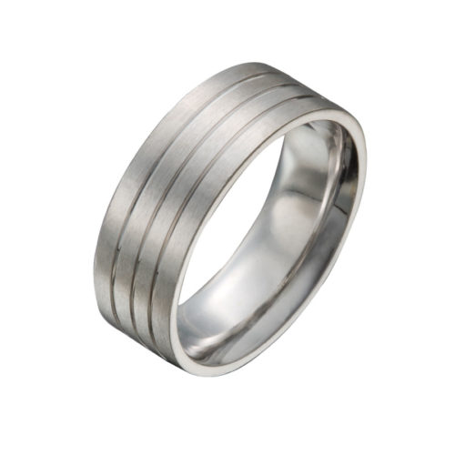 Gent’s Triple Grooved Wedding Ring – Christopher Duquet Fine Jewelry