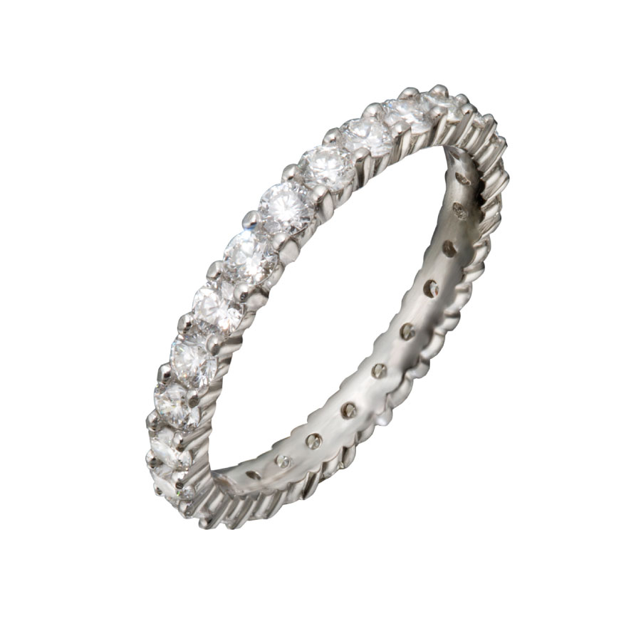 Shared Prong Diamond Eternity Band  | Ladies Wedding Band by Christopher Duquet