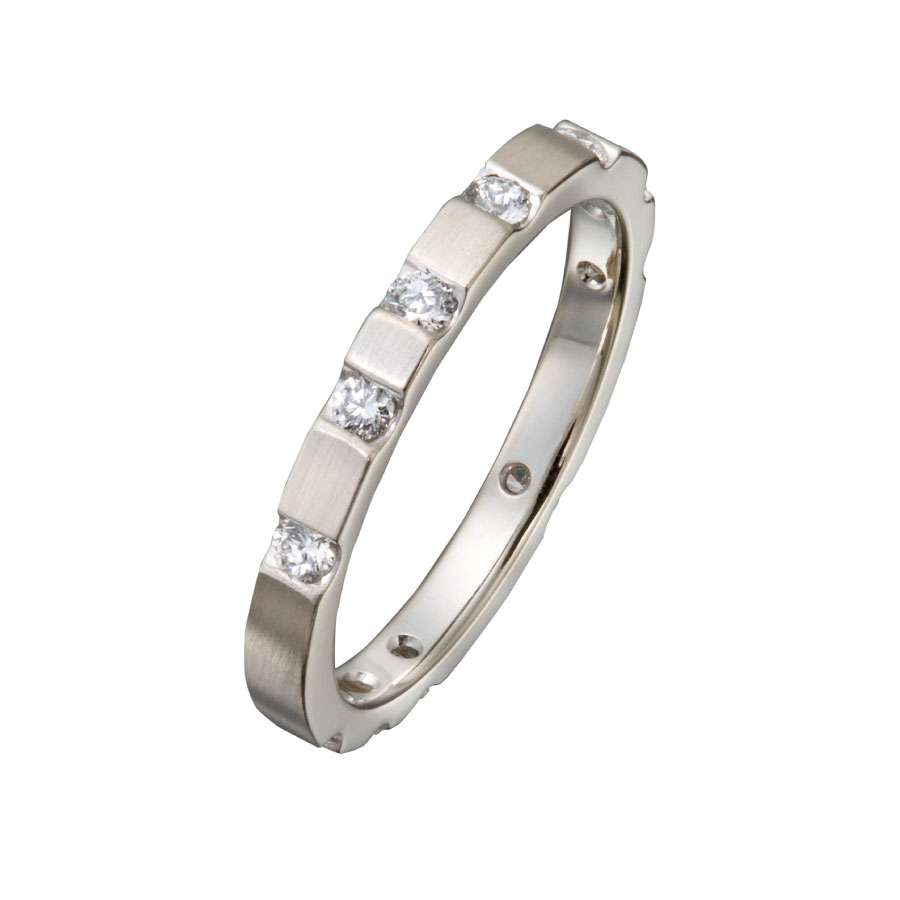 Slotted Stone Diamond Setting | Ladies Wedding Ring by Christopher Duquet