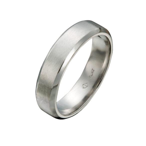 Gent’s Wedding Ring with Beveled Edges - Christopher Duquet Fine Jewelry