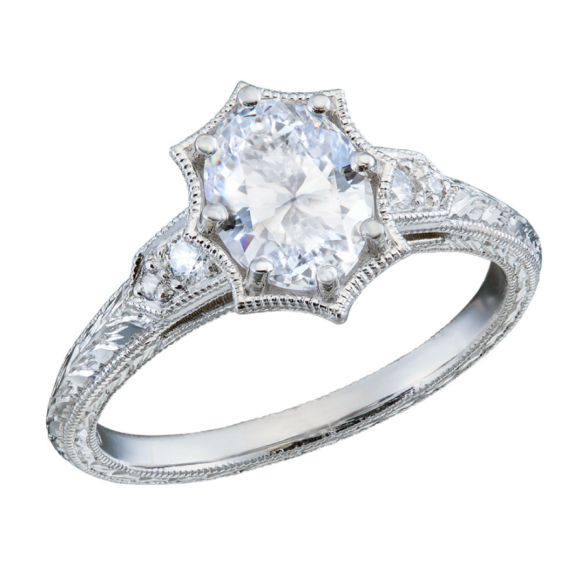 Octogon Frame Vintage Engagement Ring | Vintage Engagement Rings by Christopher Duquet
