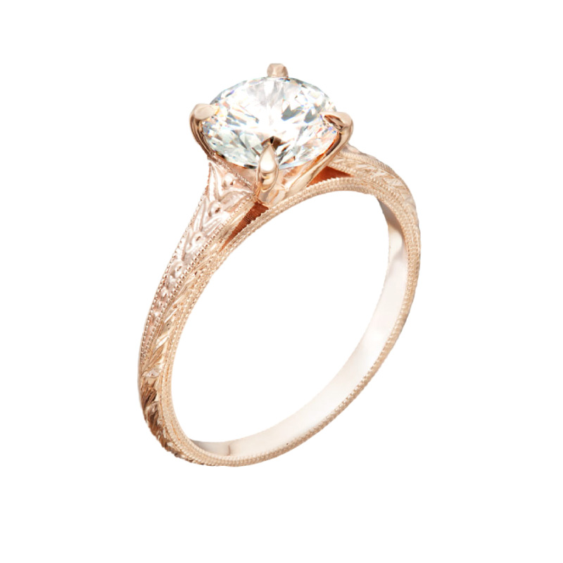 Rose Gold and Diamond Engagement Ring | Vintage Engagement Rings by Christopher Duquet