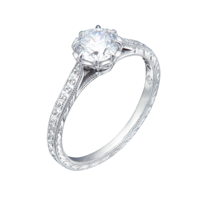 Diamond Ring with Floral Design | Vintage Engagement Rings by Christopher Duquet
