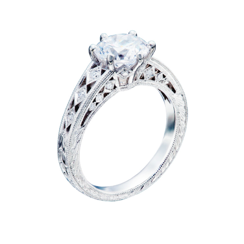 Diamond with Diamond Shaped Elements | Vintage Engagement Rings by Christopher Duquet