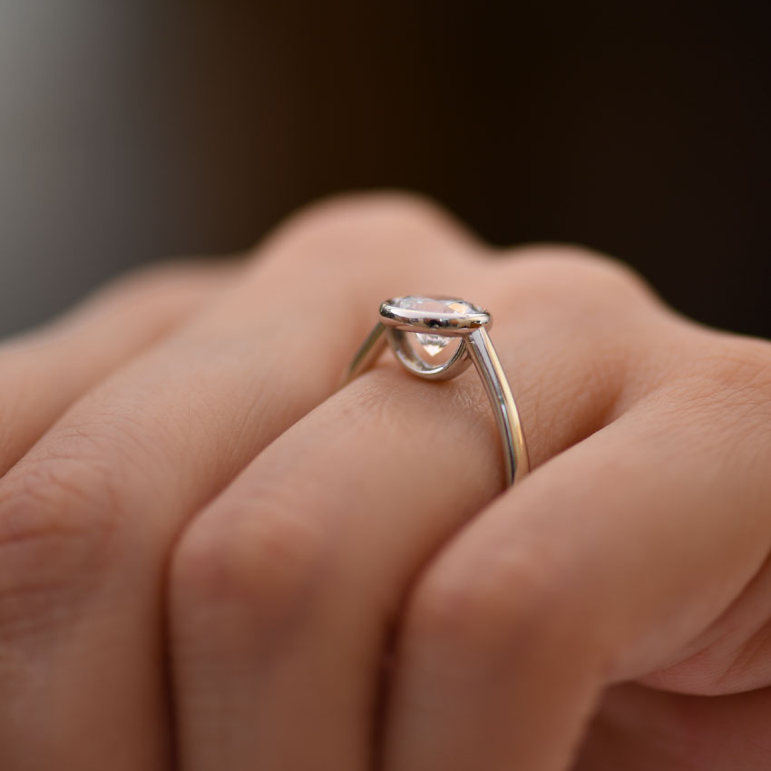 Bezel Set Solitaire Diamond Engagement Ring Setting