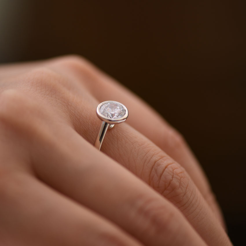 Bezel Set Solitaire Diamond Engagement Ring setting