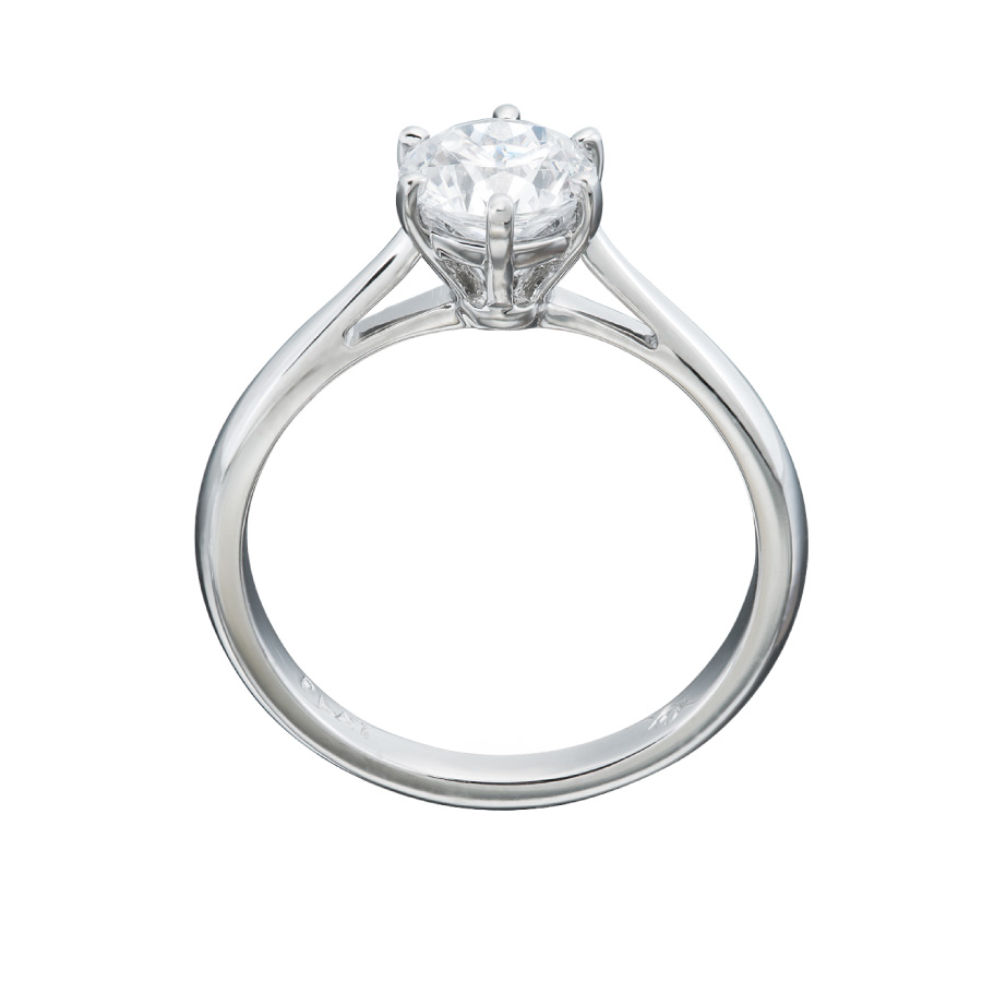 6 Prongs Elevated Setting Diamond Solitaire Classic Lines Engagement Rings Christopher Duquet