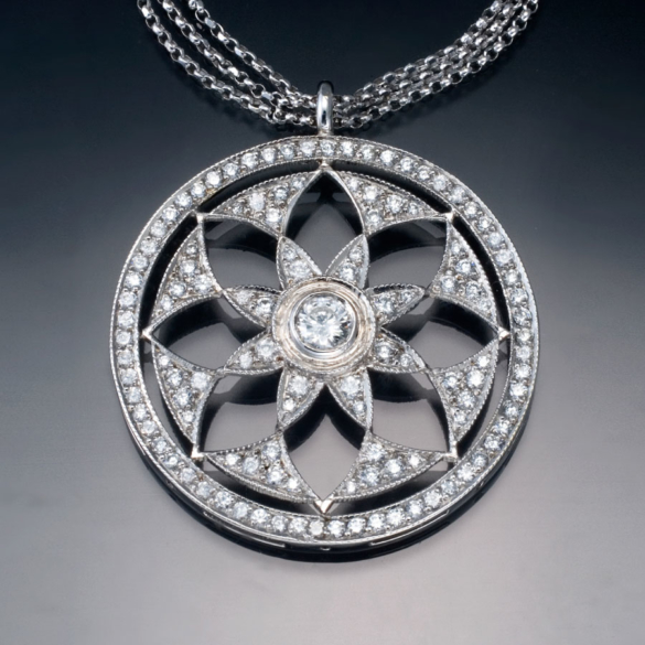 Vintage Snowflake Diamond Pendant | Christopher Duquet