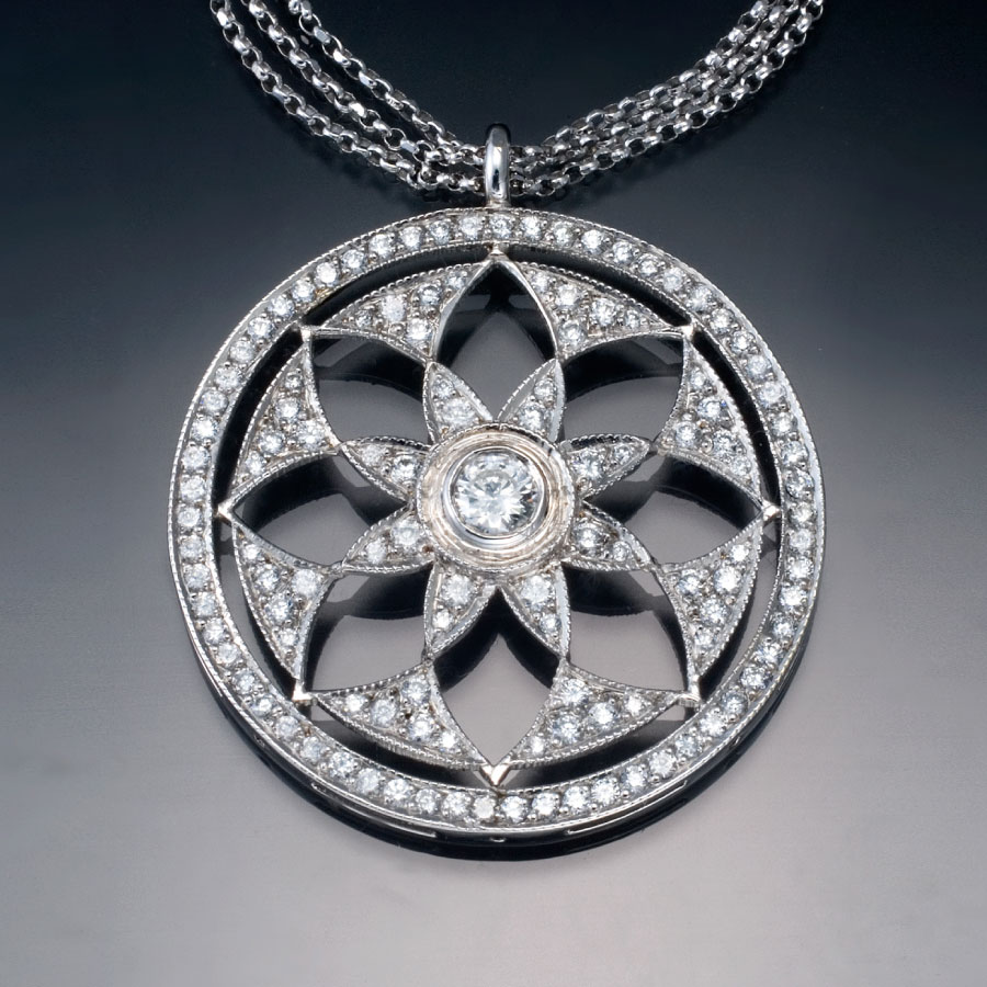 Vintage Snowflake Diamond Pendant | Christopher Duquet