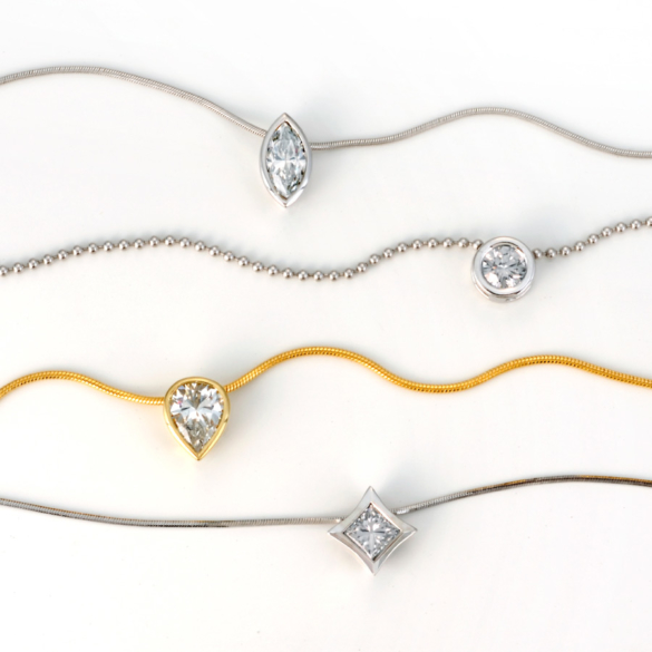 4 small Diamond Pendants | Christopher Duquet