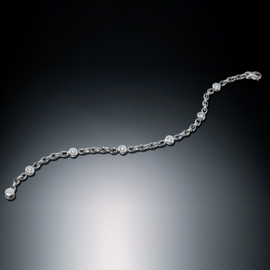 Chain Bracelet with Bezel Set Diamond Accents | Christopher Duquet