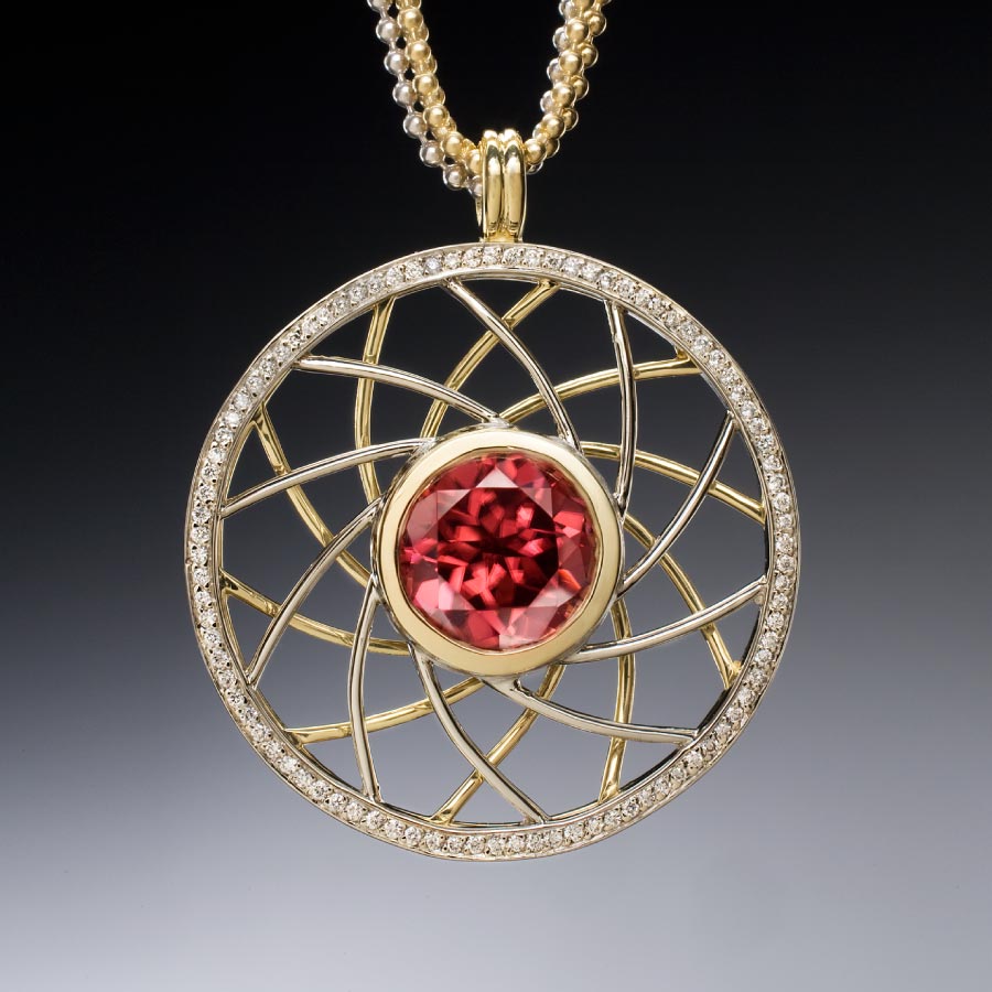 Chocolate Zircon Pinwheel Pendant | Fabrique Designer Jewelry by Christopher Duquet