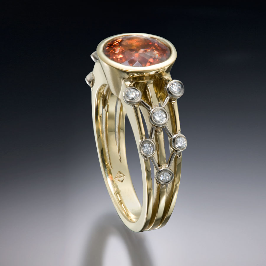 Chocolate Zircon and Diamond Ring | Fabrique Designer Jewelry by Christopher Duquet