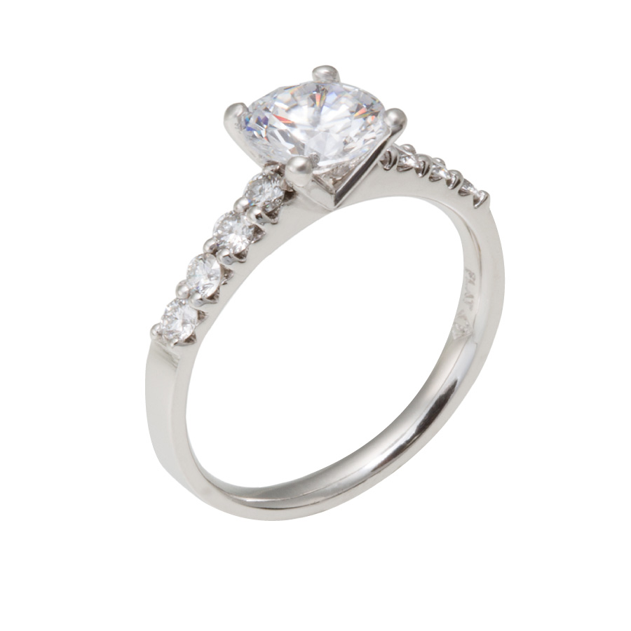 Diamond Ring with French Pave Accents Classic Lines Engagement Rings Christopher Duquet