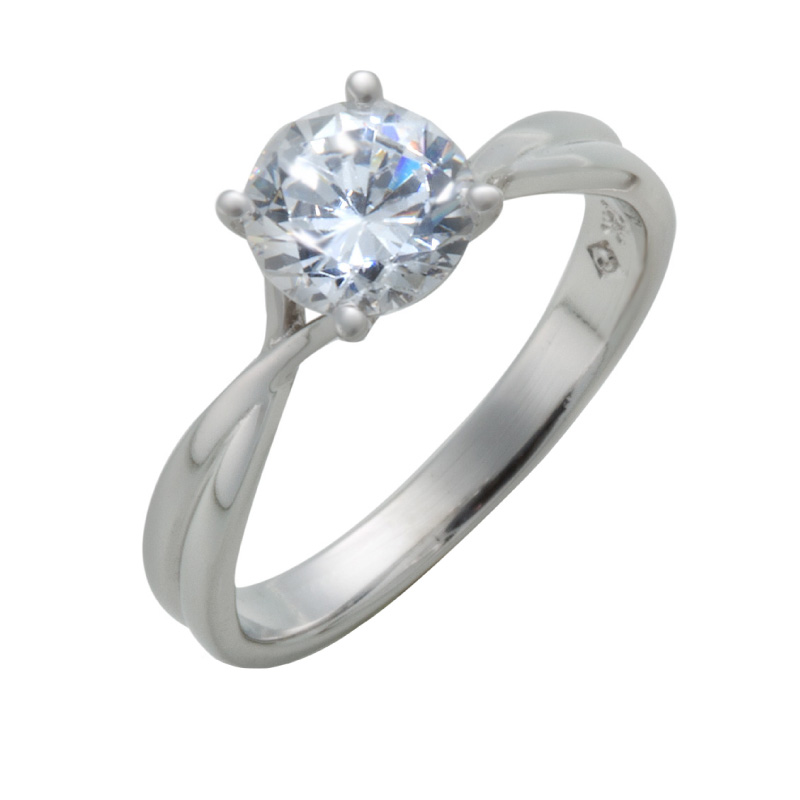 Solitaire Diamond Ring with Twist Setting Classic Lines Engagement Rings Christopher Duquet