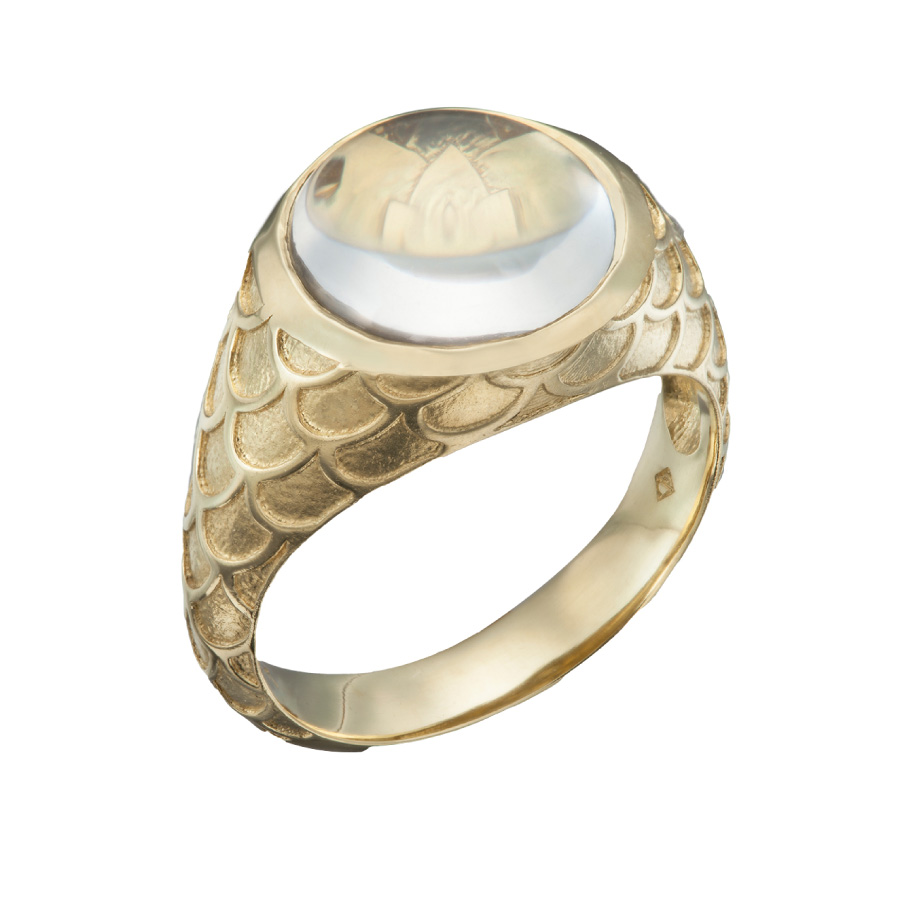 Dragon Skin Lotus Ring | Facing East Designer Jewelry by Christopher Duquet