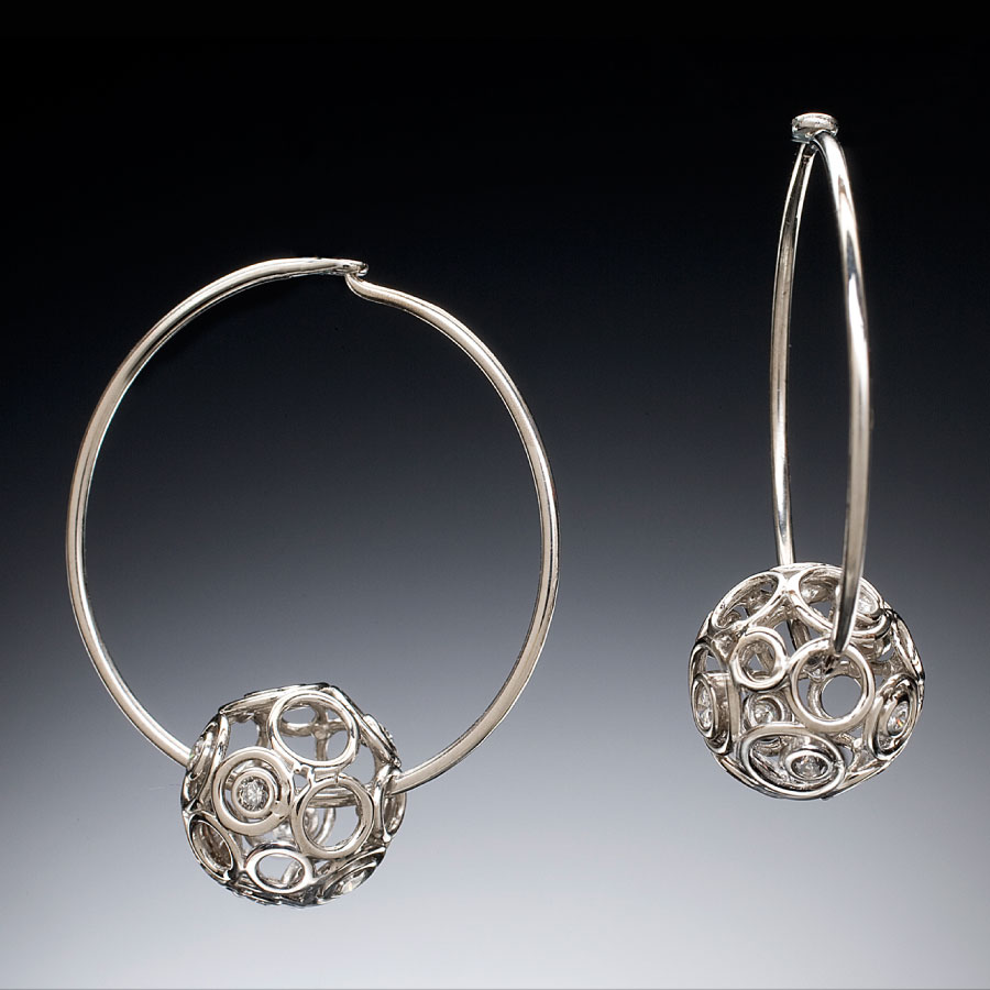 Fabrique Diamond Elements on Hoops | Fabrique Designer Jewelry by Christopher Duquet