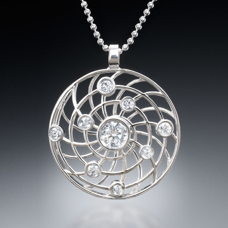 Diamond Pinwheel Pendant | Fabrique Designer Jewelry by Christopher Duquet