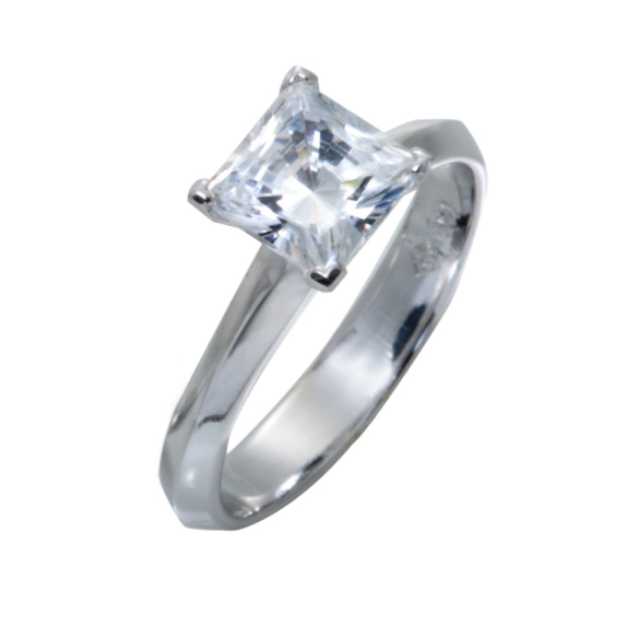 Princess Cut Solitaire Diamond Ring Classic Lines Engagement Rings Christopher Duquet