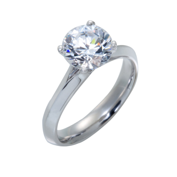 Solitaire Brilliant Diamond Ring Classic Lines Engagement Rings Christopher Duquet
