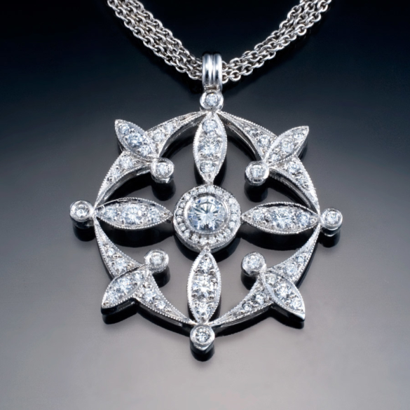Vintage Style Diamond Pendant | Christopher Duquet