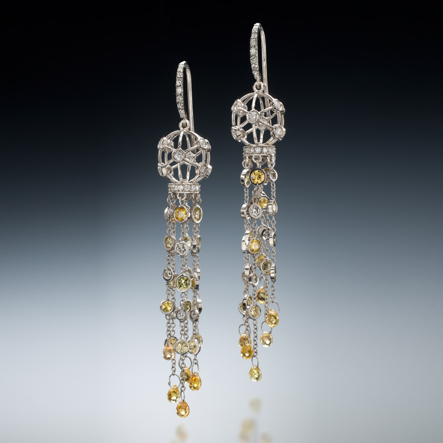 Yellow Sapphire Fabrique Duster Earrings | Fabrique Designer Jewelry by Christopher Duquet