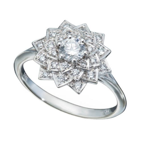 Diamond Cluster Ring in Snowflake Pattern – Christopher Duquet Fine Jewelry
