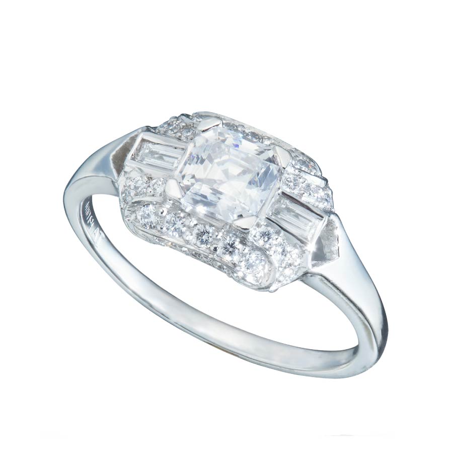 Vintage Signet Style Diamond Ring Alternative Engagement Rings Collection by Christopher Duquet