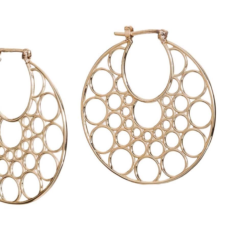 14K Yellow Gold Gypsy Hoops Designer Earrings by Christopher Duquet