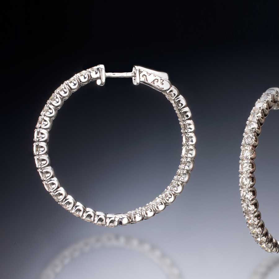 Diamond Hoop Earrings Designer Earrings by Christopher Duquet