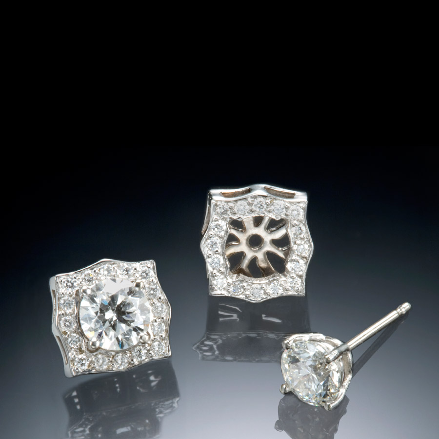 Diamond studs and jackets Designer Earrings by Christopher Duquet