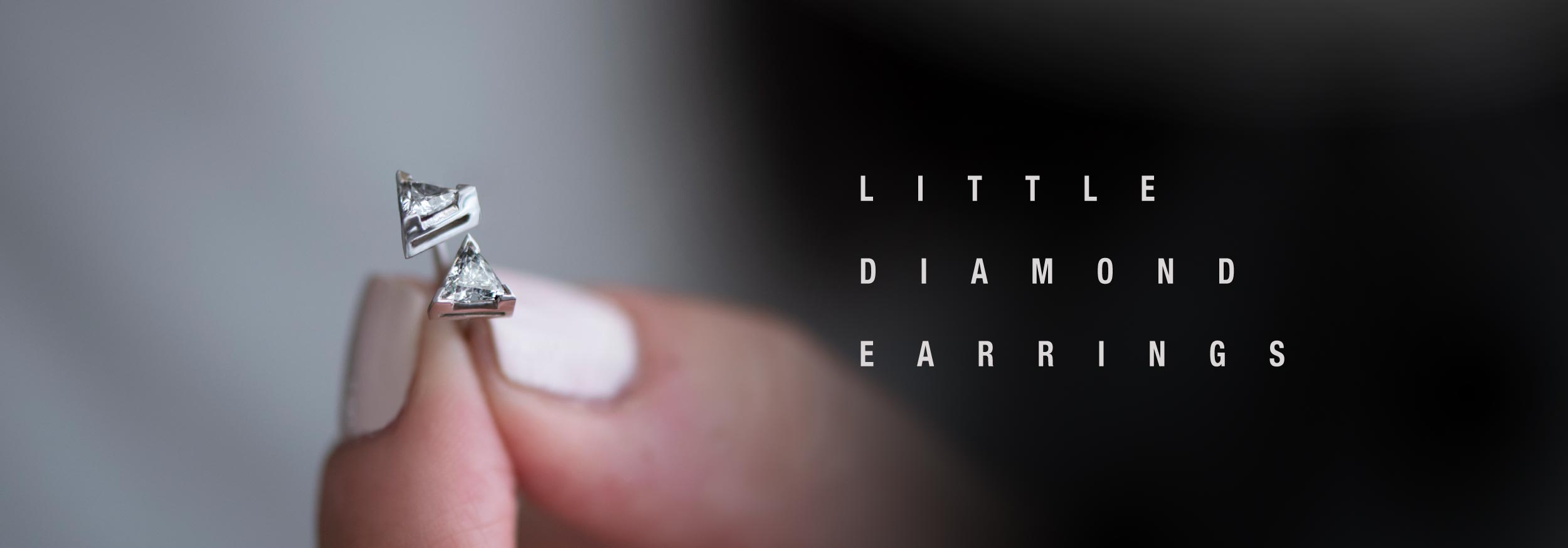 Little Diamond Earrings | Trillion Cut Diamond Studs