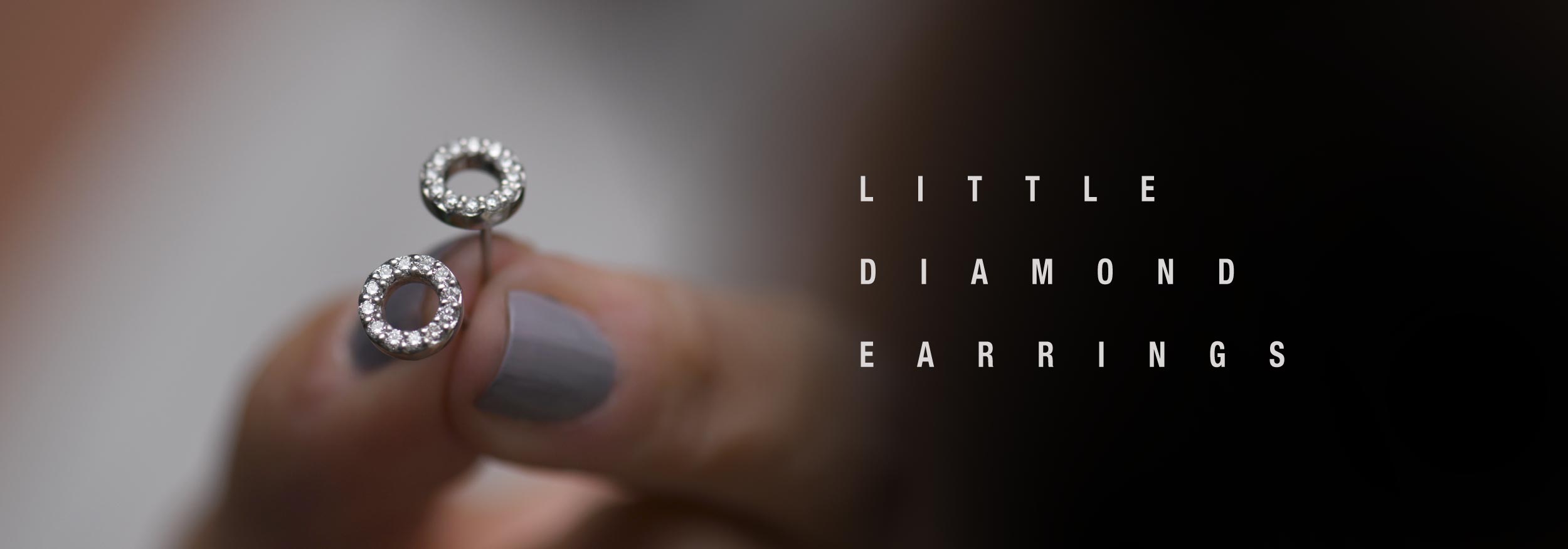 Little Diamond Earrings | Open Circle Diamond Studs