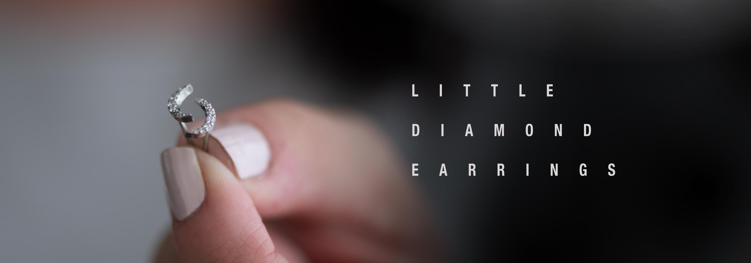 Little Diamond Earrings | Crescent Moon Studs