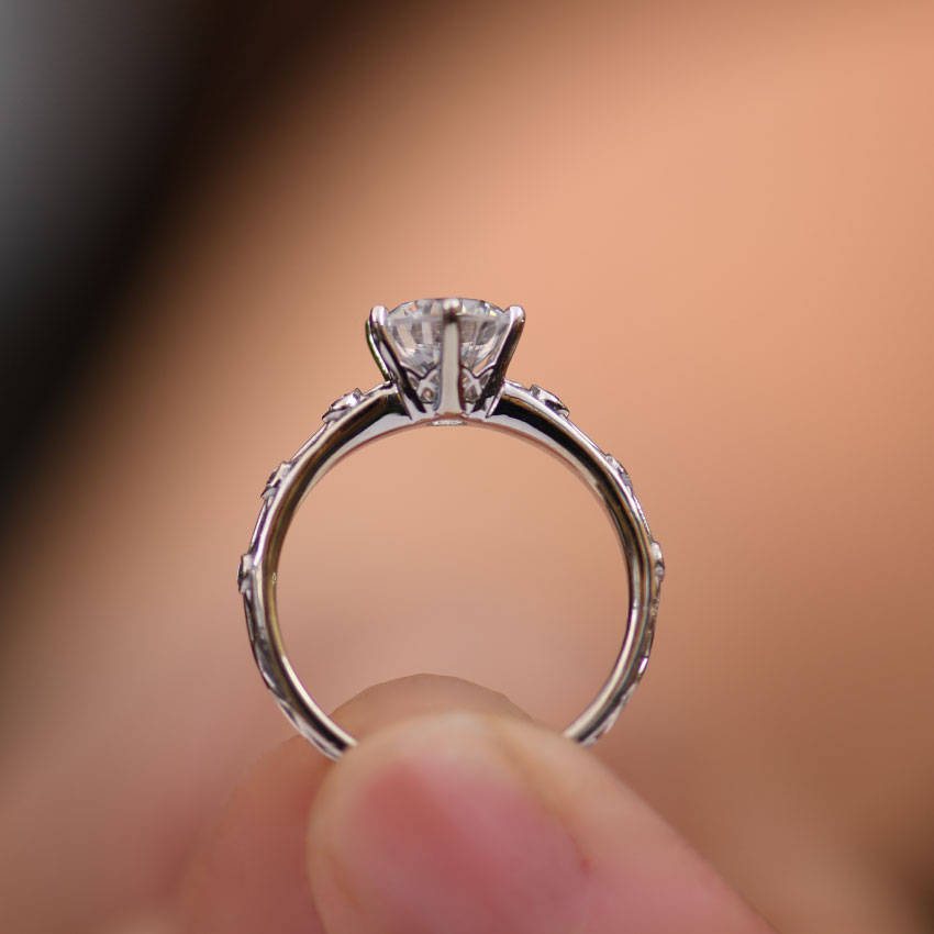 Platinum and Diamond Fabrique Diamond Solitaire Engagement Ring setting
