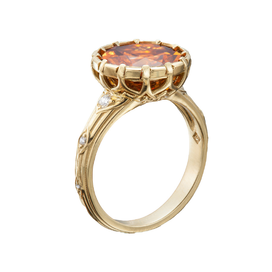 chocolate zircon and diamond Ring Designer Gemstone Rings by Christopher Duquet