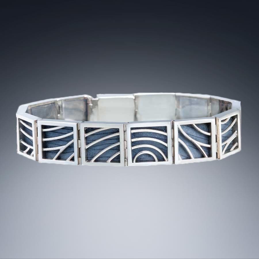 14k white gold and sterling silver bracelet Christopher Duquet Evanston