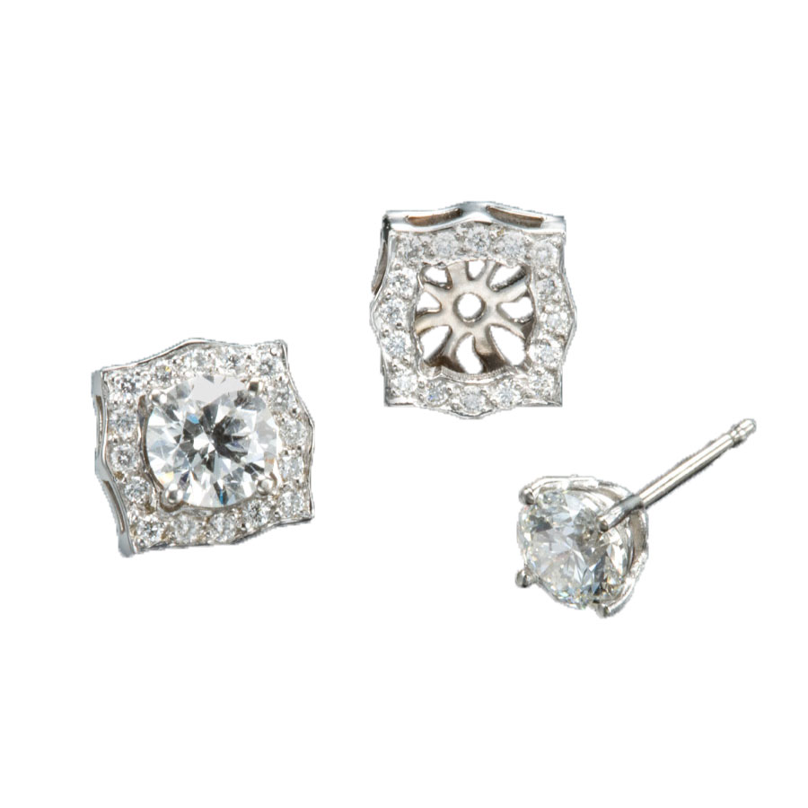 Diamond studs and jackets Designer Earrings by Christopher Duquet
